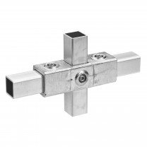 Buiskoppeling kruisstuk aluminium ⧄ 40 mm zijdeglans vierkant