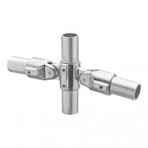 Buiskoppeling scharnier 180° aluminium Ø 27 mm zijdeglans rond